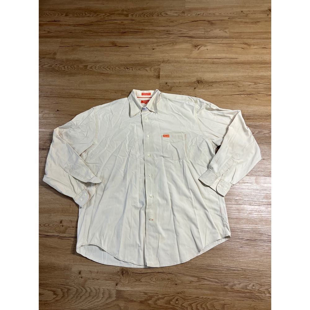 Faconnable Jeans Button Down Shirt Mens L White 100% Cotton Long Sleeve France.